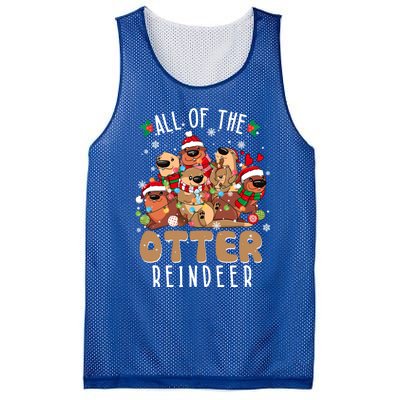 All Of The Otter Reindeer Merry Christmas Pajama Family Xmas Gift Mesh Reversible Basketball Jersey Tank