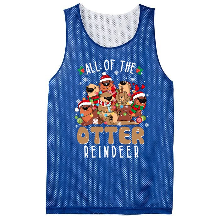 All Of The Otter Reindeer Merry Christmas Pajama Family Xmas Gift Mesh Reversible Basketball Jersey Tank