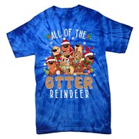 All Of The Otter Reindeer Merry Christmas Pajama Family Xmas Gift Tie-Dye T-Shirt