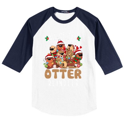 All Of The Otter Reindeer Merry Christmas Pajama Family Xmas Gift Baseball Sleeve Shirt