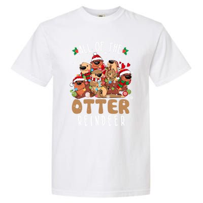 All Of The Otter Reindeer Merry Christmas Pajama Family Xmas Gift Garment-Dyed Heavyweight T-Shirt