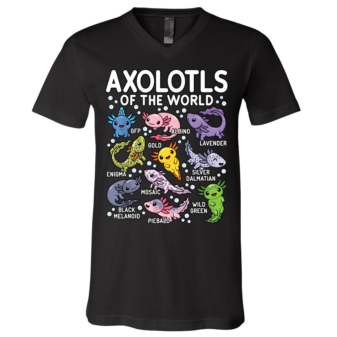 Axolotls Of The World Cute Kawaii Axolotl V-Neck T-Shirt
