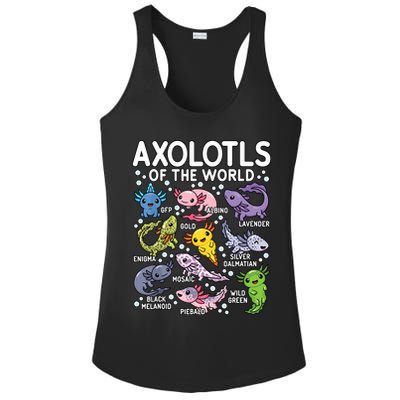 Axolotls Of The World Cute Kawaii Axolotl Ladies PosiCharge Competitor Racerback Tank