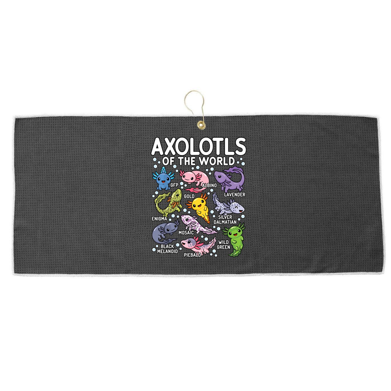 Axolotls Of The World Cute Kawaii Axolotl Large Microfiber Waffle Golf Towel