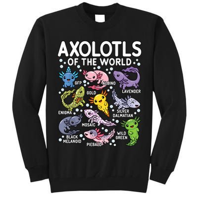 Axolotls Of The World Cute Kawaii Axolotl Tall Sweatshirt