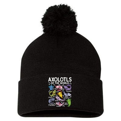 Axolotls Of The World Cute Kawaii Axolotl Pom Pom 12in Knit Beanie