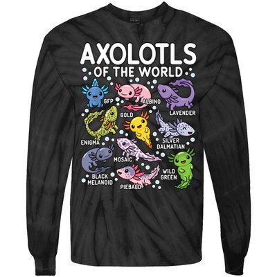 Axolotls Of The World Cute Kawaii Axolotl Tie-Dye Long Sleeve Shirt