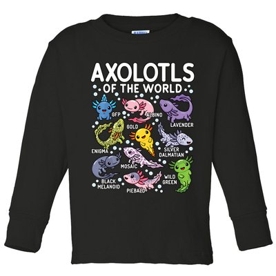 Axolotls Of The World Cute Kawaii Axolotl Toddler Long Sleeve Shirt