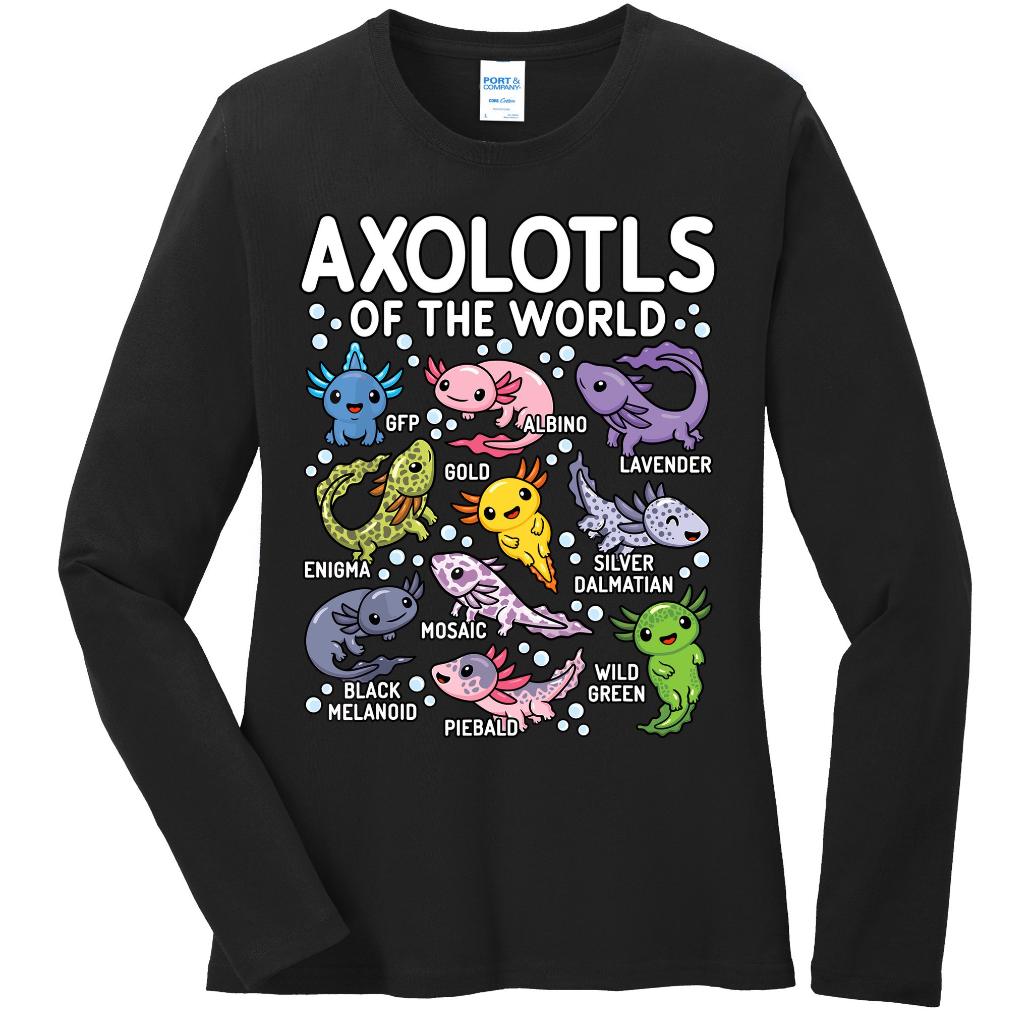 Axolotls Of The World Cute Kawaii Axolotl Ladies Long Sleeve Shirt