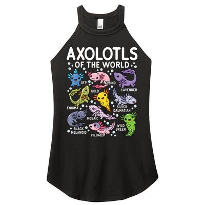 Axolotls Of The World Cute Kawaii Axolotl Women's Perfect Tri Rocker Tank
