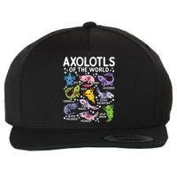 Axolotls Of The World Cute Kawaii Axolotl Wool Snapback Cap