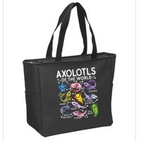 Axolotls Of The World Cute Kawaii Axolotl Zip Tote Bag