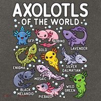 Axolotls Of The World Cute Kawaii Axolotl Cotton Canvas Backpack