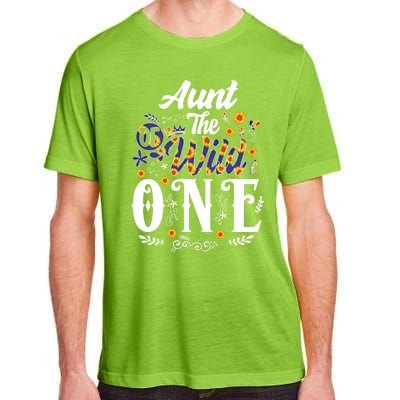 Aunt Of The Wild One 1st Birthday Sunflower First Thing Gift Adult ChromaSoft Performance T-Shirt