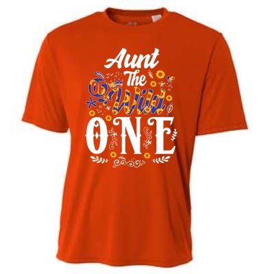 Aunt Of The Wild One 1st Birthday Sunflower First Thing Gift Cooling Performance Crew T-Shirt