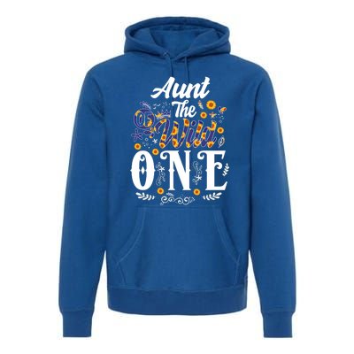 Aunt Of The Wild One 1st Birthday Sunflower First Thing Gift Premium Hoodie