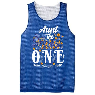 Aunt Of The Wild One 1st Birthday Sunflower First Thing Gift Mesh Reversible Basketball Jersey Tank