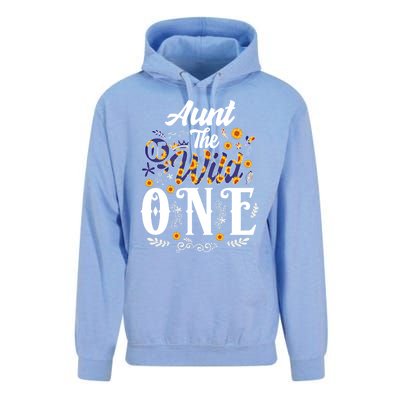 Aunt Of The Wild One 1st Birthday Sunflower First Thing Gift Unisex Surf Hoodie