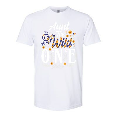 Aunt Of The Wild One 1st Birthday Sunflower First Thing Gift Softstyle CVC T-Shirt