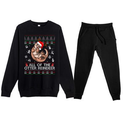 All Of The Otter Reindeercute Gift Funny Christmas Cool Gift Premium Crewneck Sweatsuit Set