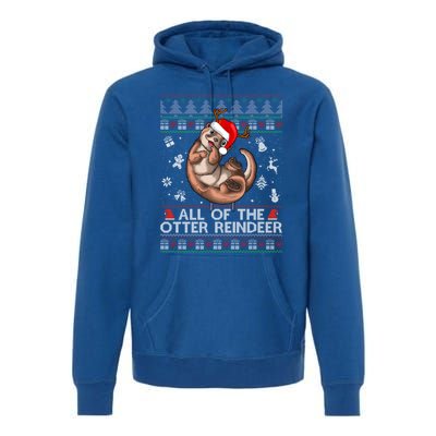 All Of The Otter Reindeercute Gift Funny Christmas Cool Gift Premium Hoodie