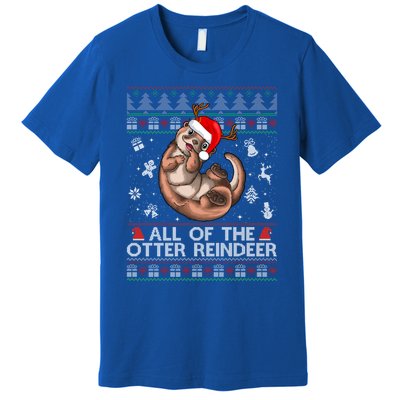 All Of The Otter Reindeercute Gift Funny Christmas Cool Gift Premium T-Shirt