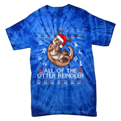 All Of The Otter Reindeercute Gift Funny Christmas Cool Gift Tie-Dye T-Shirt