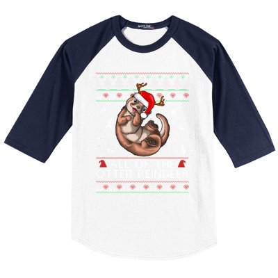 All Of The Otter Reindeercute Gift Funny Christmas Cool Gift Baseball Sleeve Shirt