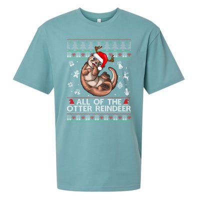 All Of The Otter Reindeercute Gift Funny Christmas Cool Gift Sueded Cloud Jersey T-Shirt