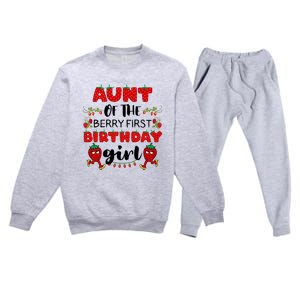 Aunt Of The Berry First Birthday Girl Premium Crewneck Sweatsuit Set