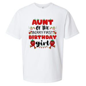 Aunt Of The Berry First Birthday Girl Sueded Cloud Jersey T-Shirt