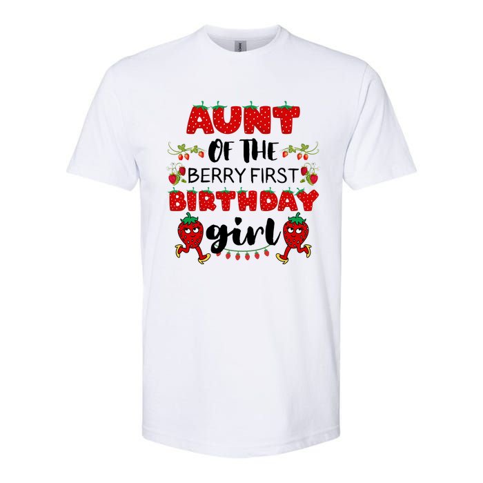 Aunt Of The Berry First Birthday Girl Softstyle CVC T-Shirt