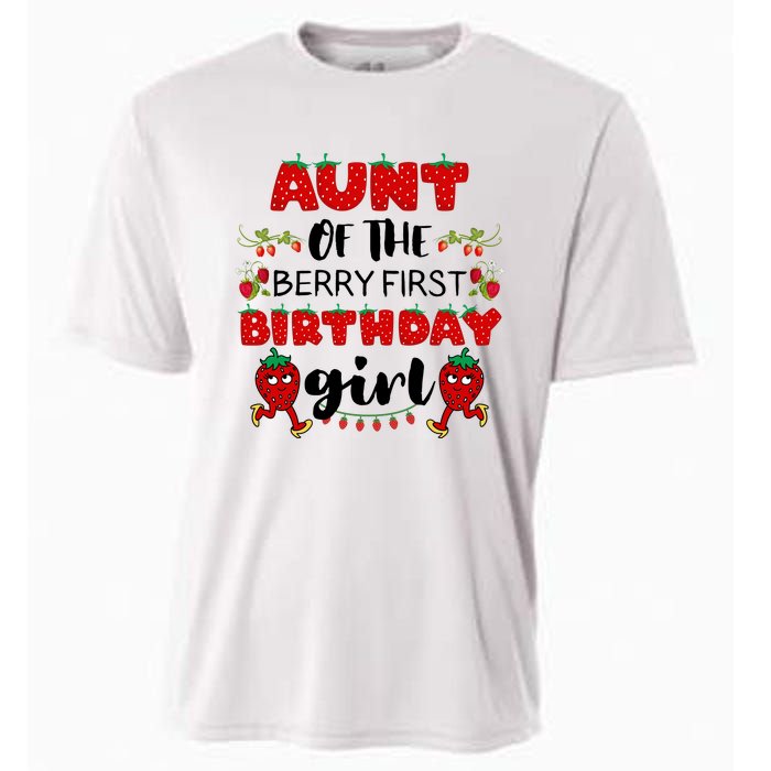 Aunt Of The Berry First Birthday Girl Cooling Performance Crew T-Shirt