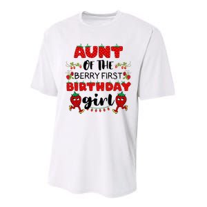 Aunt Of The Berry First Birthday Girl Performance Sprint T-Shirt