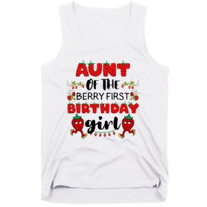 Aunt Of The Berry First Birthday Girl Tank Top