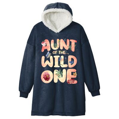 Aunt Of The Wild One Aunt Great Gift Hooded Wearable Blanket