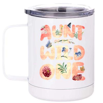 Aunt Of The Wild One Aunt Great Gift 12 oz Stainless Steel Tumbler Cup