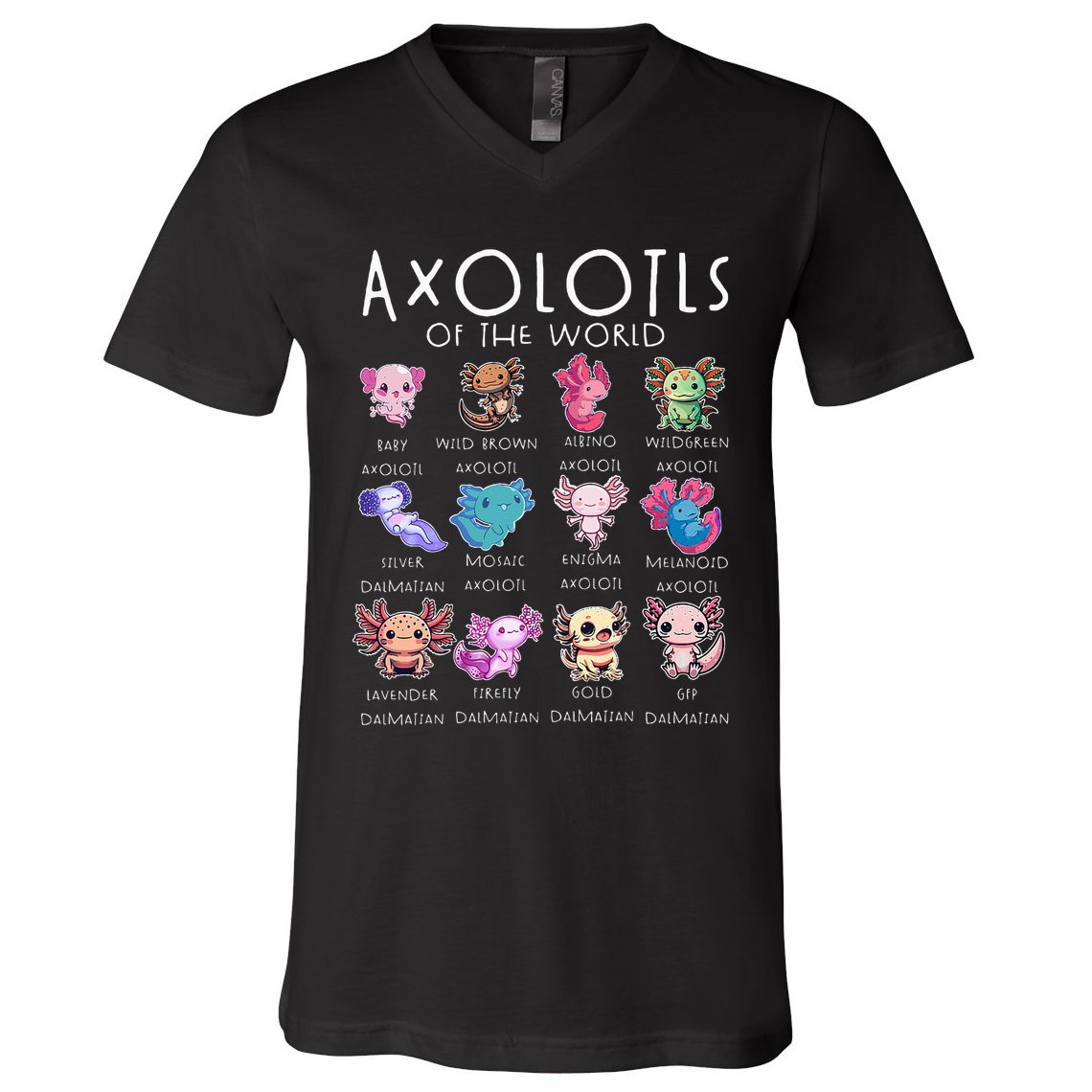 Axolotls Of The World Funny Kawaii Axolotls Girls V-Neck T-Shirt