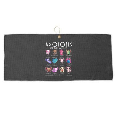 Axolotls Of The World Funny Kawaii Axolotls Girls Large Microfiber Waffle Golf Towel