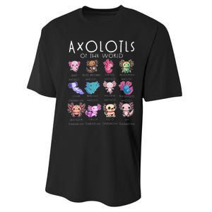 Axolotls Of The World Funny Kawaii Axolotls Girls Performance Sprint T-Shirt