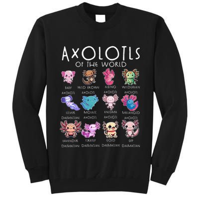 Axolotls Of The World Funny Kawaii Axolotls Girls Tall Sweatshirt