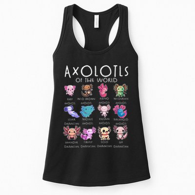 Axolotls Of The World Funny Kawaii Axolotls Girls Womens Tank Top