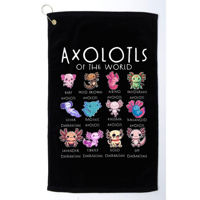 Axolotls Of The World Funny Kawaii Axolotls Girls Golf Towel