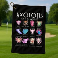 Axolotls Of The World Funny Kawaii Axolotls Girls Golf Towel