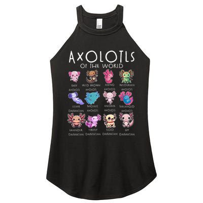 Axolotls Of The World Funny Kawaii Axolotls Girls Women's Perfect Tri Rocker Tank