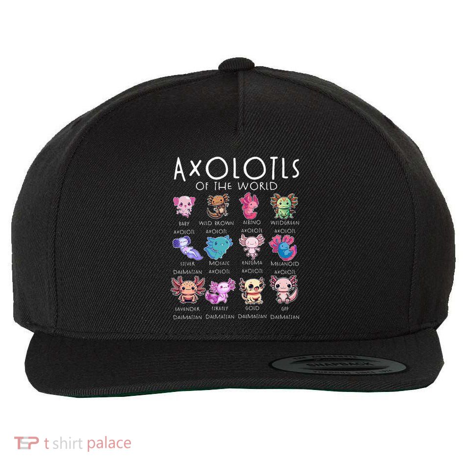 Axolotls Of The World Funny Kawaii Axolotls Girls Wool Snapback Cap