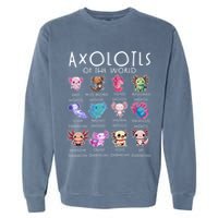 Axolotls Of The World Funny Kawaii Axolotls Girls Garment-Dyed Sweatshirt