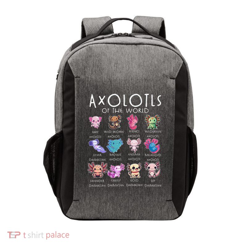 Axolotls Of The World Funny Kawaii Axolotls Girls Vector Backpack