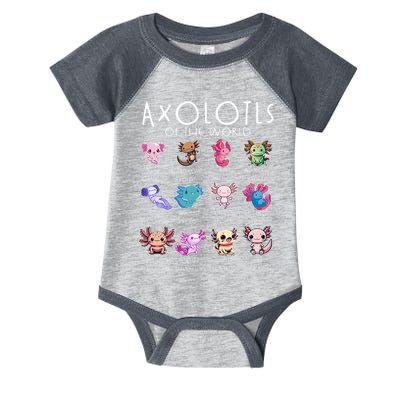 Axolotls Of The World Funny Kawaii Axolotls Girls Infant Baby Jersey Bodysuit