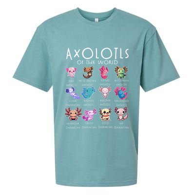 Axolotls Of The World Funny Kawaii Axolotls Girls Sueded Cloud Jersey T-Shirt